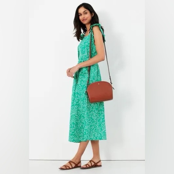 NWOT Joules Green Oria Frill Floral SunDress Dress Ruffle Sleeveless MIDI 10 - Picture 1 of 9